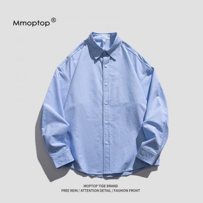 Mmoptop mùa hè mới áo sơ mi cotton nam thương hiệu in triều đơn giản tất cả các trận đấu hàng đầu phong cách Hồng Kông áo khoác nam bình thường