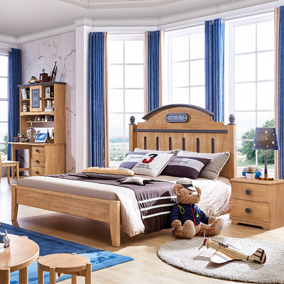 Tất cả bằng gỗ nguyên khối giường trẻ em giường đơn giường trẻ em 1,2 mét 1,5 giường trẻ em phòng ngủ phòng ngủ trẻ em kết hợp đồ nội thất