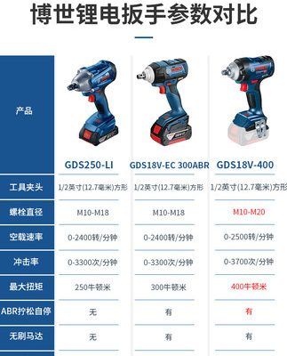 Cờ lê điện Bosch GDS18V-400 cờ lê va chạm dùng pin lithium dụng cụ điện không chổi than 300ABR