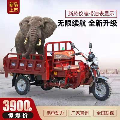 Zongshen điện xăng xe ba bánh nhiên liệu xe máy ba bánh vận chuyển hàng hóa nông nghiệp gia dụng tăng cường xe tay ga