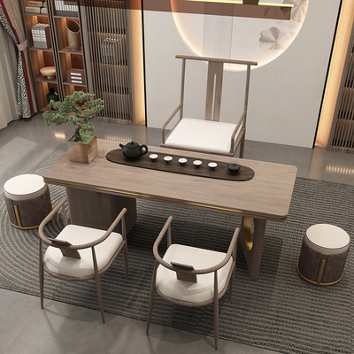 Bàn ghế trà kiểu trung quốc mới đơn giản nhẹ nhàng sang trọng hiện đại bàn trà uống nước kung fu bàn trà văn phòng bộ bàn trà tích hợp Zen