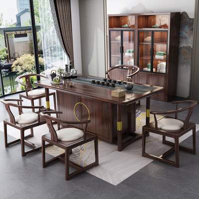 Bàn trà văn phòng kết hợp bàn trà bộ bàn trà gỗ nguyên khối cao cấp giác mới bàn trà tích hợp Zen kung fu trung quốc