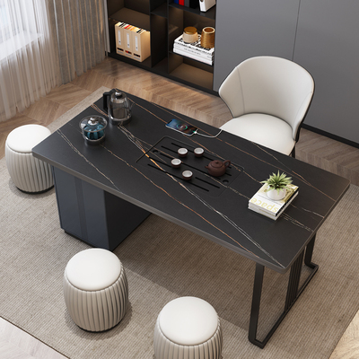 Bàn trà đá phiến tối giản hiện đại ánh sáng nhà văn phòng sang trọng Bàn trà Kung Fu ấm đun nước nhúng bàn trà thông minh