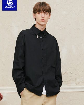 Lilbetter áo sơ mi nam trong thời trang nam phong cách Hồng Kông phong cách Nhật Bản áo mùa xuân và mùa thu quần áo mới thủy triều áo sơ mi thương hiệu LB