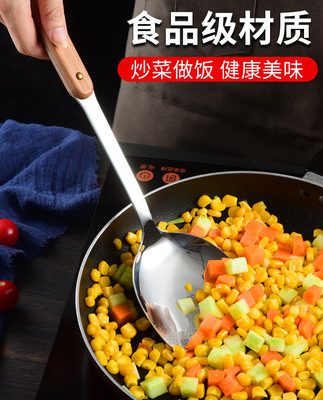 Xẻng nồi bộ xẻng nấu ăn dụng cụ nhà bếp chống dính nồi gia đình rán thìa súp thìa nấu ăn thìa inox nguyên bộ bằng gỗ