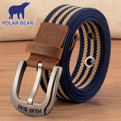 Bắc cực gấu vải thắt lưng ghim khóa unisex giản dị hợp thời trang thắt lưng quần jean thắt lưng trẻ trung cá tính thắt lưng