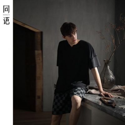 Tongyu 2022 bộ đồ ngủ mới của nam giới mùa hè cotton ngắn tay quần áo mỏng ở nhà kẻ sọc có thể được mặc bên ngoài bộ đồ