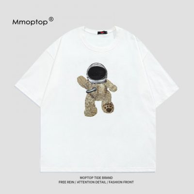MMOPTOP Phi hành gia Nhật Bản áo thun ngắn tay in hình nam giới thương hiệu trong xu hướng nửa tay lỏng lẻo hàng đầu