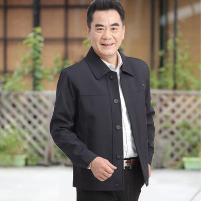 Bố mùa xuân áo khoác của nam giới trung niên áo khoác nam bình thường mùa xuân và mùa thu lỏng lẻo Người trung niên và người cao tuổi áo khoác bên ngoài