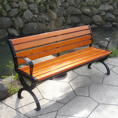 Ghế công viên ngoài trời ghế dài ngoài trời ghế thư giãn ghế dài chống ăn mòn gỗ lưng ghế ngồi vuông sân
