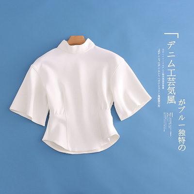 [Tây Ban Nha đơn] T19 của phụ nữ áo phông mùa hè mới của phụ nữ đơn giản màu sắc cổ tròn áo pull ngắn tay trên cùng