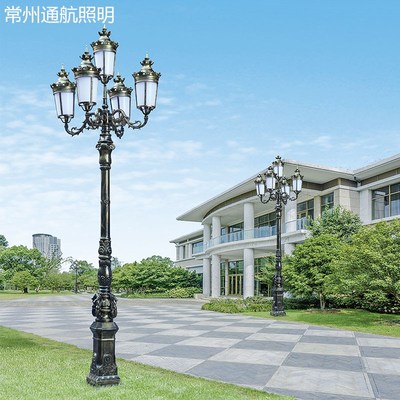 Phong cách Châu Âu ánh sáng sân vườn retro biệt thự cảnh quan ánh sáng ngoài trời cộng đồng quảng trường công viên đèn đường không thấm nước đèn đường nhôm đúc cột đèn