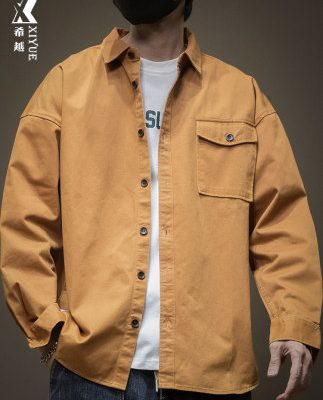 Thiết kế mùa hè áo khoác nam áo khoác nam mỏng mùa xuân và mùa thu mẫu lớn nam giới giản dị áo sơ mi dài tay hợp thời trang