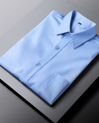 Áo sơ mi trắng mùa hè nam tay ngắn màu xanh công sở trang trọng giản dị áo sơ mi mùa xuân và mùa thu chất lượng cao chống nhăn dài tay inch