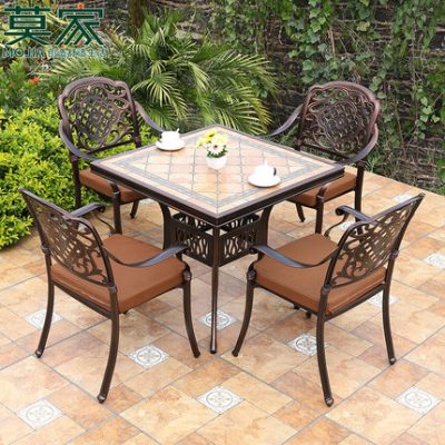 Mojia villa sân ngoài trời bàn ghế sân thượng sân thượng sân vườn bàn ghế ngoài trời ban công thư giãn bàn nhôm đúc