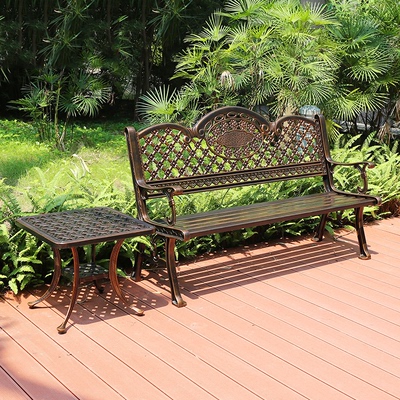 Nhôm đúc Công viên ngoài trời Ghế dài Cộng đồng Quảng trường ngoài trời Ghế thư giãn ngoài trời Ghế dài Băng ghế sân vườn Ghế tựa lưng