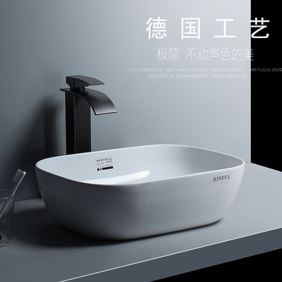 Bắc Âu tối giản mặt bàn chậu rửa chậu rửa mặt gia dụng chậu gốm sứ vuông chậu rửa phòng tắm ban công chậu rửa mặt hồ bơi
