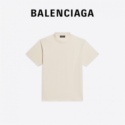 BALENCIAGA Balenciaga 22 sản phẩm mùa xuân mới của phụ nữ logo thương hiệu áo phông cổ tròn mỏng đơn giản