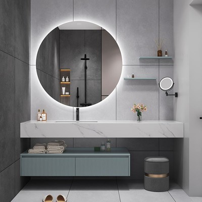 Tủ quần áo phòng tắm bằng đá phiến tối giản hiện đại kết hợp một chậu rửa chậu rửa nhà vệ sinh chậu rửa tùy chỉnh