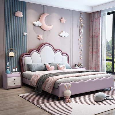 Gujia đồ nội thất hàng đầu cửa hàng trẻ em giường cô gái giường công chúa hiện đại tối giản phòng ngủ học sinh cậu bé giường đơn ánh sáng sang trọng