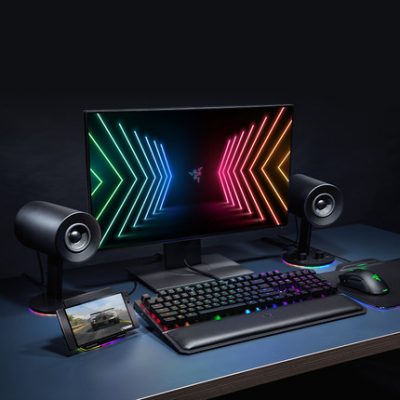 Razer Thunder Snake Sirius 2.0 Symphony RGB Gaming Audio Audio Desktop Loa siêu trầm cho máy tính xách tay