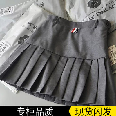 TB váy xếp ly mùa xuân và mùa thu đại học mới cạp cao phong cách phù hợp với chất liệu mùa hè Váy chữ A váy mỏng quần váy ngắn phụ nữ