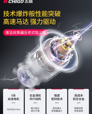 Chigo ô tô máy hút bụi ô tô sạc không dây ô tô gia dụng công suất hút lớn mạnh mẽ nhỏ cầm tay mini