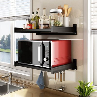 Kệ lò vi sóng treo tường Giá đỡ phẳng Nhà bếp Lò lưu trữ Đồ dùng treo tường Thiết bị Không gian Kệ nhôm