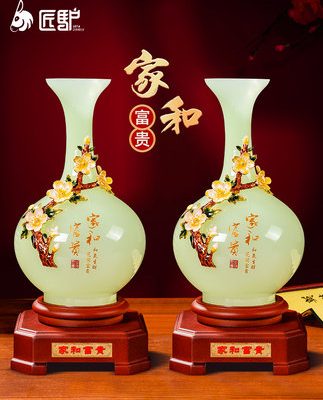 Bình ngọc thủy tinh trang trí phòng khách tủ rượu trang trí tủ tivi cao cấp tân gia tân gia quà tặng tân gia nhà mới