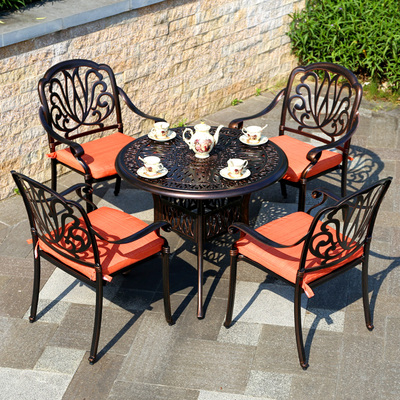 Bộ bàn ghế nhôm đúc ngoài trời sân vườn ngoài trời bàn ghế thư giãn sắt rèn bộ ba bộ ngũ sự kết hợp bàn ghế ban công ngoài trời