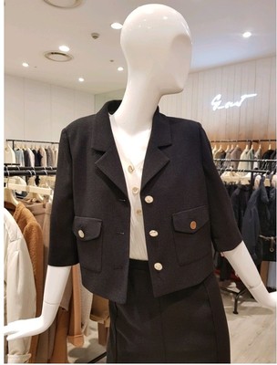 14-1 áo khoác ngắn G home 21 mùa hè mới của phụ nữ thời trang rộng rãi phù hợp với tính khí áo khoác dạ áo khoác hộp