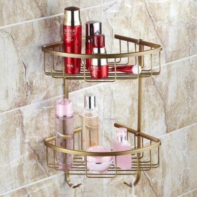 Tất cả đồng cổ nhà vệ sinh tam giác giá treo phòng tắm móc mặt dây chuyền thiết bị phòng tắm giỏ lưới Châu Âu