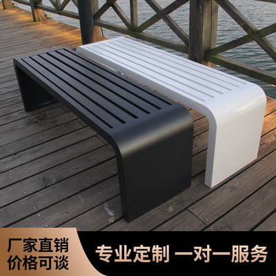 Màu trắng đầy đủ sắt rèn băng ghế dài không thấm nước ghế công viên ngoài trời ghế dài trung tâm mua sắm sân trong bằng thép không gỉ ghế thư giãn hàng ghế