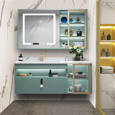 Tủ phòng tắm bằng đá phiến kết hợp phòng tắm tối giản hiện đại chậu rửa chậu rửa chậu rửa tủ ánh sáng tủ phòng tắm sang trọng