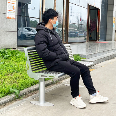 Ghế công viên bằng thép không gỉ ghế ngoài trời chất bảo quản ghế gỗ trong sân băng ghế thư giãn vuông trở lại băng ghế nhôm đúc