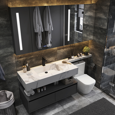 Slate một chậu tủ phòng tắm kết hợp chậu rửa hiện đại tối giản chậu rửa nhà vệ sinh nhà vệ sinh tủ mở rộng