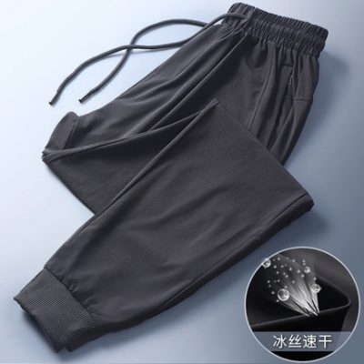 Quần thể thao của nam giới mùa hè mỏng băng lụa quần nhanh khô chạy quần bình thường quần nam rộng rãi legging của phụ nữ mùa xuân và mùa thu