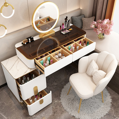 Bàn trang điểm kính 2022 phòng ngủ mới ánh sáng bàn trang điểm sang trọng hiện đại bàn trang điểm tối giản tủ lưu trữ một