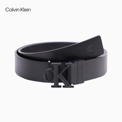 [520 gift] CK Jeans nam thắt lưng kim loại hai mặt thường đính nút LOGO HC0641