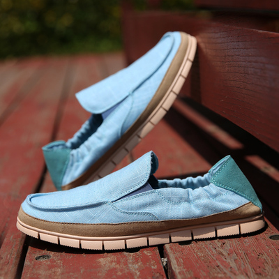 Mùa hè nam giới thoáng khí giày lười vải không có dây giày nam giới giày thường giày rơm giày nam Harajuku giày vải thanh niên