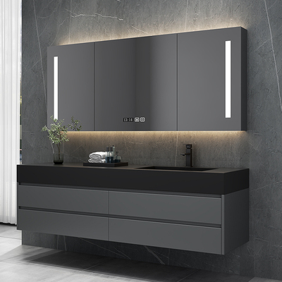 Chậu rửa tích hợp đá phiến thông minh tủ phòng tắm kết hợp gỗ sáng màu sang trọng bộ chậu rửa sang trọng cao cấp tủ phòng tắm