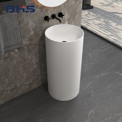 Chậu rửa Beihongsi đá nhân tạo cột tròn chậu rửa từ trần đến sàn một mảnh chậu rửa kỹ thuật khách sạn gia đình