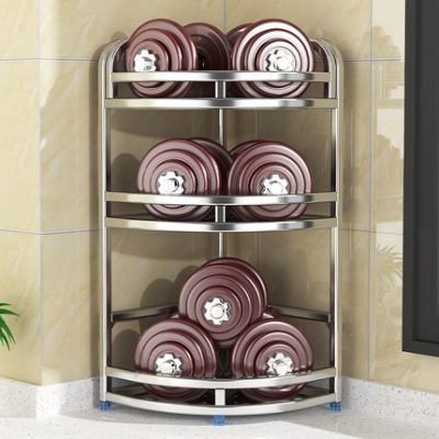 Nhà bếp đa chức năng giá đựng gia vị giá đựng đồ dùng nhà bếp Kệ đựng đồ bằng inox có chân treo tường