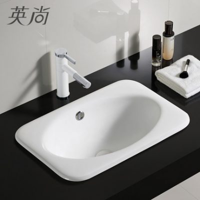 Chậu rửa bán nhúng Đài Trung Chậu rửa bằng sứ Chậu rửa bằng gốm Chậu rửa đặt trong phòng tắm Chậu rửa trong phòng tắm