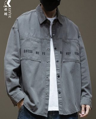 Áo sơ mi dài tay mùa hè của nam giới dụng cụ thủy triều thương hiệu Nhật Bản bình thường của nam giới hàng đầu nam giới cỡ lớn áo sơ mi denim áo khoác mỏng