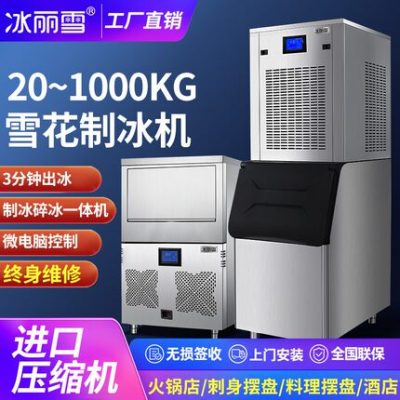 Máy làm đá bông tuyết thương mại Ice Lixue 200KG nhà hàng lẩu hải sản sashimi máy làm đá và nghiền đá tự động