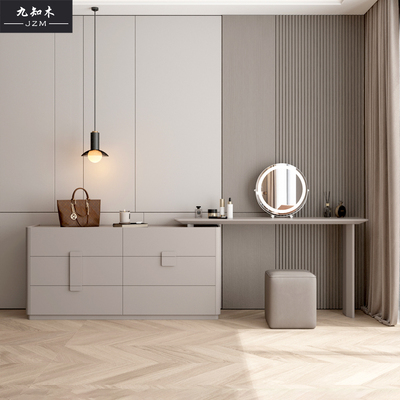 Bàn trang điểm sang trọng nhẹ tủ lưu trữ tích hợp phòng ngủ tối giản hiện đại bàn trang điểm cao cấp kính thiên văn đa chức năng kết hợp tủ xô