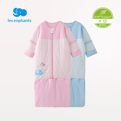 Chăn ga gối đệm phòng ngủ trẻ em dày dặn túi ngủ thu đông nam nữ dài ấm chống đá là túi ngủ tăng trưởng sọc