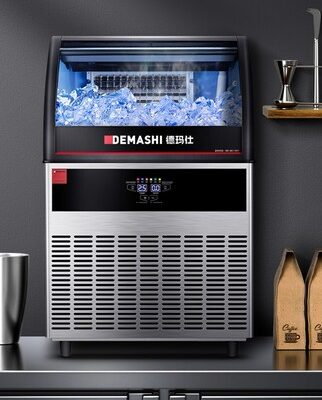 Máy làm đá Demas quán trà sữa thương mại quy mô nhỏ máy làm đá viên gia đình tự động quy mô lớn tích hợp đá vuông công suất lớn