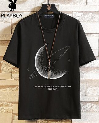 Áo thun nam tay ngắn Playboy 2022 mới mùa hè vải cotton nửa tay nửa tay thương hiệu quần áo phù hợp xu hướng